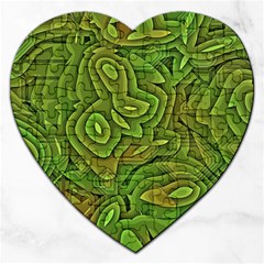 Background Abstract Green Jigsaw Puzzle (heart) by Vaneshart