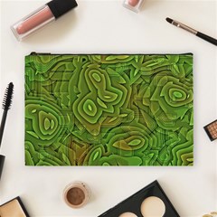 Background Abstract Green Cosmetic Bag (large) by Vaneshart