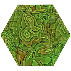 Background Abstract Green Wooden Puzzle Hexagon