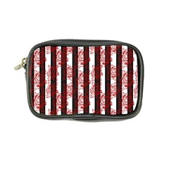 Striped Roses Pattern Coin Purse