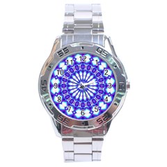 Pattern Background Color Stainless Steel Analogue Watch by Vaneshart