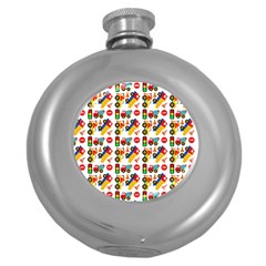 Pattern Patterns Construction Round Hip Flask (5 Oz) by Vaneshart