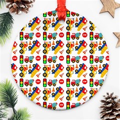 Pattern Patterns Construction Round Ornament (two Sides) by Vaneshart