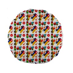 Pattern Patterns Construction Standard 15  Premium Flano Round Cushions by Vaneshart