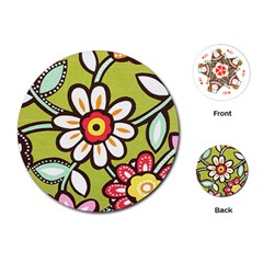 Flowers Fabrics Floral Playing Cards Single Design (round) by Vaneshart