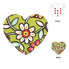 Flowers Fabrics Floral Playing Cards Single Design (heart) by Vaneshart