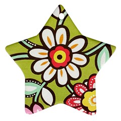 Flowers Fabrics Floral Star Ornament (two Sides) by Vaneshart