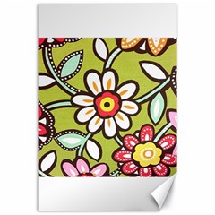 Flowers Fabrics Floral Canvas 24  X 36  by Vaneshart