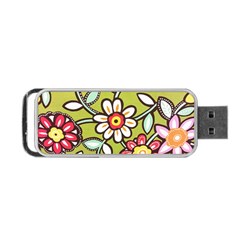 Flowers Fabrics Floral Portable Usb Flash (two Sides) by Vaneshart