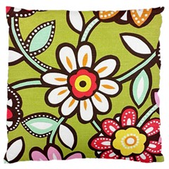 Flowers Fabrics Floral Standard Flano Cushion Case (one Side) by Vaneshart