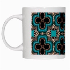 Seamless Wallpaper Pattern White Mugs by Vaneshart