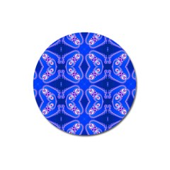 Seamless Fractal Blue Magnet 3  (round) by Vaneshart