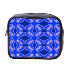 Seamless Fractal Blue Mini Toiletries Bag (two Sides) by Vaneshart