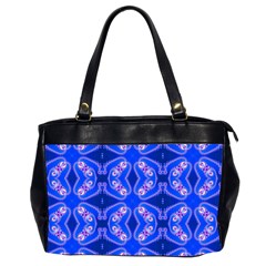 Seamless Fractal Blue Oversize Office Handbag (2 Sides) by Vaneshart