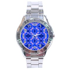 Seamless Fractal Blue Stainless Steel Analogue Watch by Vaneshart