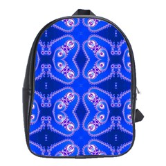 Seamless Fractal Blue School Bag (xl) by Vaneshart