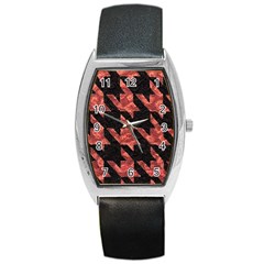 Fabric Pattern Dogstooth Barrel Style Metal Watch by Vaneshart