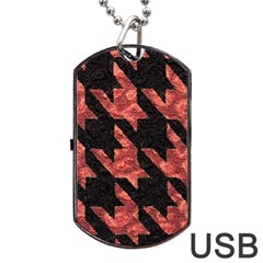 Fabric Pattern Dogstooth Dog Tag Usb Flash (one Side) by Vaneshart