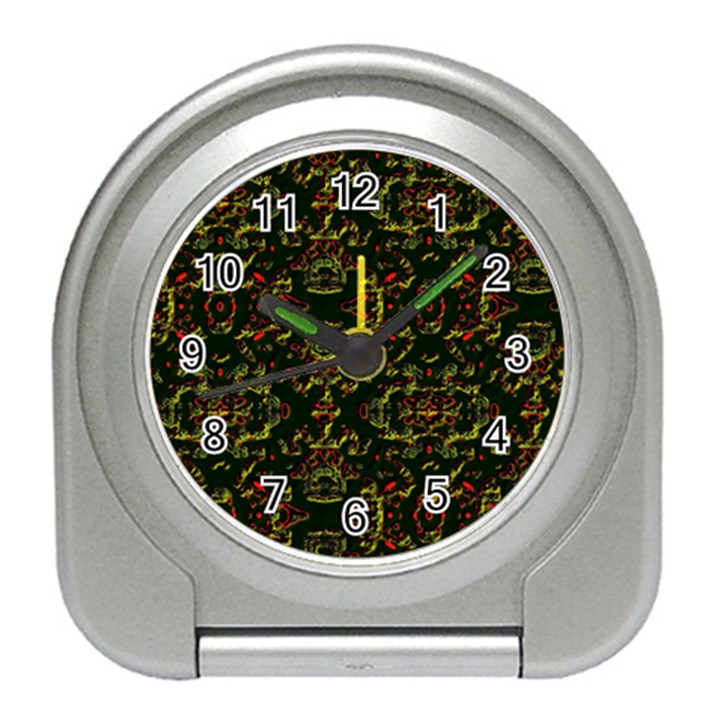 Seamless Pattern Background Travel Alarm Clock