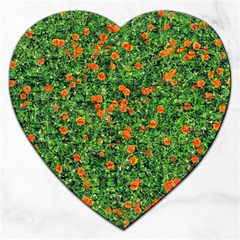 Carnations Flowers Seamless Jigsaw Puzzle (heart) by Vaneshart