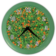 Carnations Flowers Seamless Color Wall Clock by Vaneshart