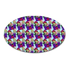 Thursday Pattern  Blue Oval Magnet by snowwhitegirl