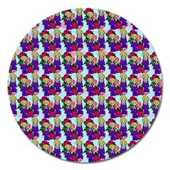 Thursday Pattern  Blue Magnet 5  (round) by snowwhitegirl