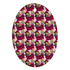 Thurs Pattern  Pink Oval Ornament (two Sides) by snowwhitegirl