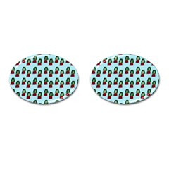 Girl With Green Hair Pattern Cufflinks (oval) by snowwhitegirl