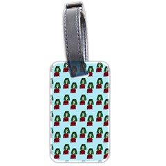 Girl With Green Hair Pattern Luggage Tag (two Sides) by snowwhitegirl