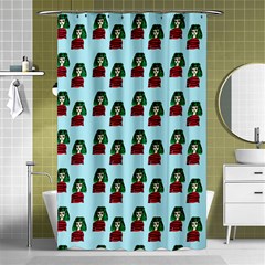 Girl With Green Hair Pattern Shower Curtain 48  X 72  (small)  by snowwhitegirl