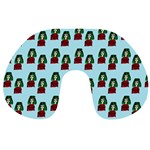 Girl With Green Hair Pattern Travel Neck Pillow Front