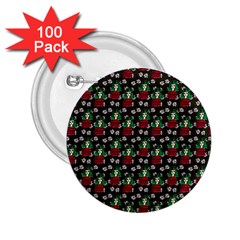 Girl With Green Hair Pattern Brown Floral 2 25  Buttons (100 Pack)  by snowwhitegirl