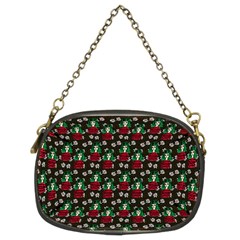 Girl With Green Hair Pattern Brown Floral Chain Purse (two Sides) by snowwhitegirl