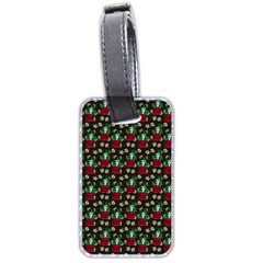 Girl With Green Hair Pattern Brown Floral Luggage Tag (two Sides) by snowwhitegirl