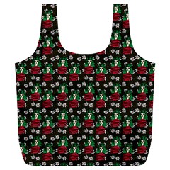 Girl With Green Hair Pattern Brown Floral Full Print Recycle Bag (xl) by snowwhitegirl