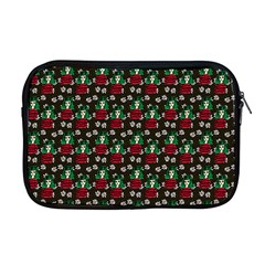 Girl With Green Hair Pattern Brown Floral Apple Macbook Pro 17  Zipper Case by snowwhitegirl