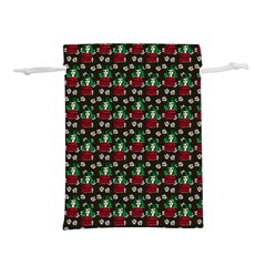 Girl With Green Hair Pattern Brown Floral Lightweight Drawstring Pouch (l)