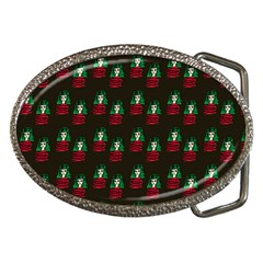 Girl With Green Hair Pattern Brown Belt Buckles by snowwhitegirl