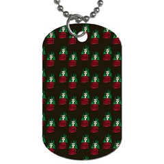 Girl With Green Hair Pattern Brown Dog Tag (one Side) by snowwhitegirl