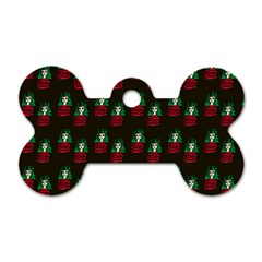 Girl With Green Hair Pattern Brown Dog Tag Bone (one Side) by snowwhitegirl