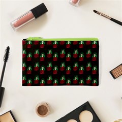 Girl With Green Hair Pattern Brown Cosmetic Bag (xs) by snowwhitegirl