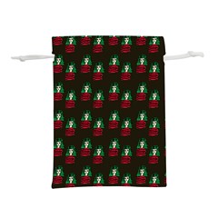 Girl With Green Hair Pattern Brown Lightweight Drawstring Pouch (m)