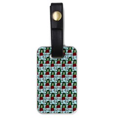 Girl With Green Hair Pattern Blue Floral Luggage Tag (one Side) by snowwhitegirl