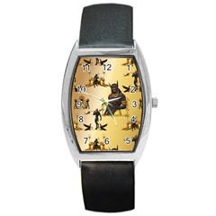 Anubis The Egyptian God Pattern Barrel Style Metal Watch by FantasyWorld7