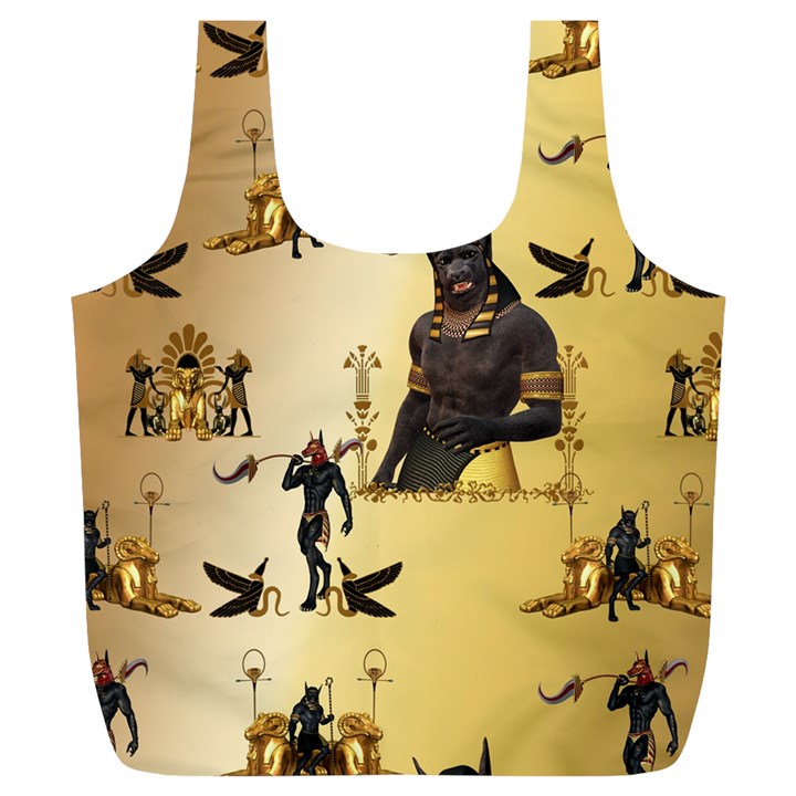 Anubis The Egyptian God Pattern Full Print Recycle Bag (XL)