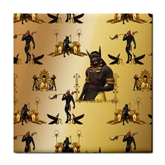 Anubis The Egyptian God Pattern Tile Coaster by FantasyWorld7