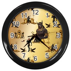 Anubis The Egyptian God Pattern Wall Clock (black) by FantasyWorld7