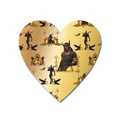 Anubis The Egyptian God Pattern Heart Magnet by FantasyWorld7