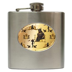 Anubis The Egyptian God Pattern Hip Flask (6 Oz) by FantasyWorld7